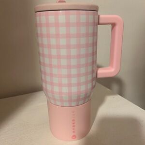 HydroJug Pink Gingham Travel Mug